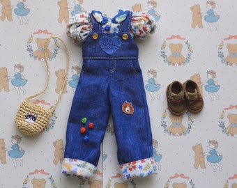 Blythe clothes, Doll clothes for blythe 1/6 bjd clothes,Blythe costume, Obitsu22,Obitsu24 set of 3pcsOnigiri +shirt + rompers + bag