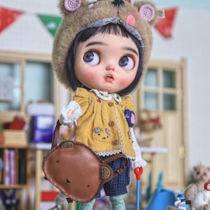 Blythe clothes, for blythe 1/6 bjd clothes,Blythe costume, Ob22,Ob24set of 6 pcsOnigiri hat +shirt + pant + bag+ Socks+coat+ lollipop