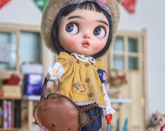 Blythe clothes, for blythe 1/6 bjd clothes,Blythe costume, Ob22,Ob24set of 6 pcsOnigiri hat +shirt + pant + bag+ Socks+coat+ lollipop