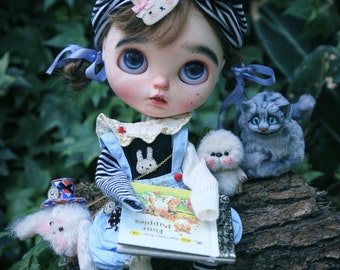Blythe clothes, Doll clothes for blythe 1/6 bjd clothes,Blythe costume, Ob22,Ob24 set of 5 ：jumpsuits+rompers+ hairpin+  bag+ Hat