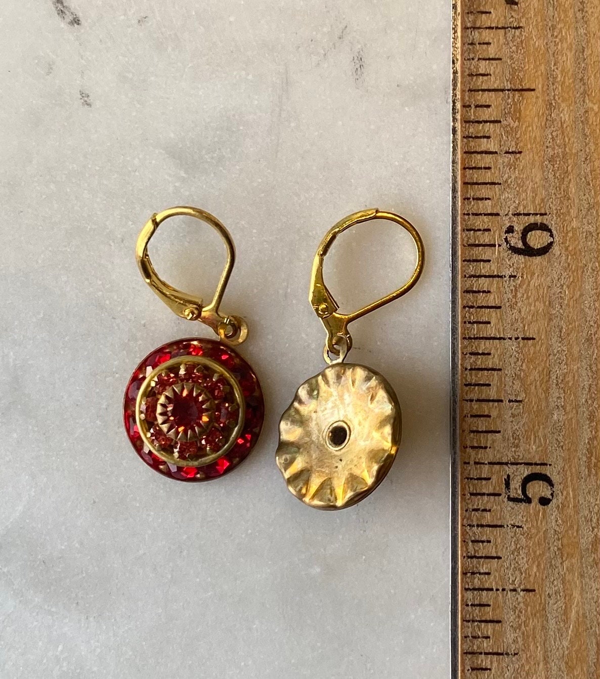 スワロフスキー ルビーレッド＆メロン 3層ラインストーンクリスタル