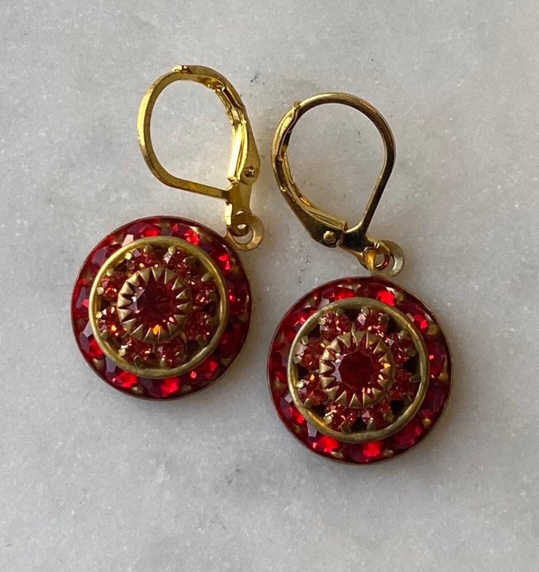 【美品】スワロフスキー ラインストーン ピアス クリスタル　ドロップ pd100-1.jpg