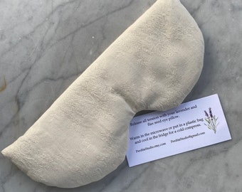 Lavender Eye Pillow. Linen/Cotton jacquard filled with French Lavender and Flax Seed. Relaxation, Aromatherapy, Sleep, Meditation, Yoga.