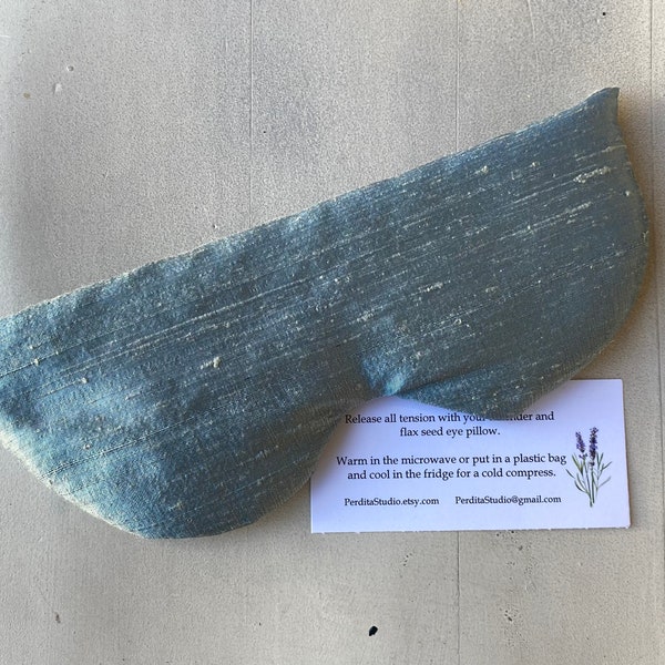 Silk Lavender Eye Pillow. Iridescent Blue Green Silk Shantung, French Lavender & Flax Seed. Relaxation,Aromatherapy,Sleep,Meditation,Yoga.