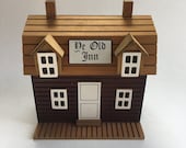 Vintage Wooden Inn Music Box De Old Inn, Chinese Craftsmen Company