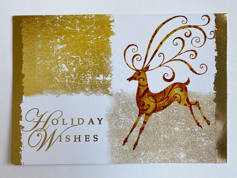 10 Luxury Christmas Cards with Foil Lined Envelopes Etsy
