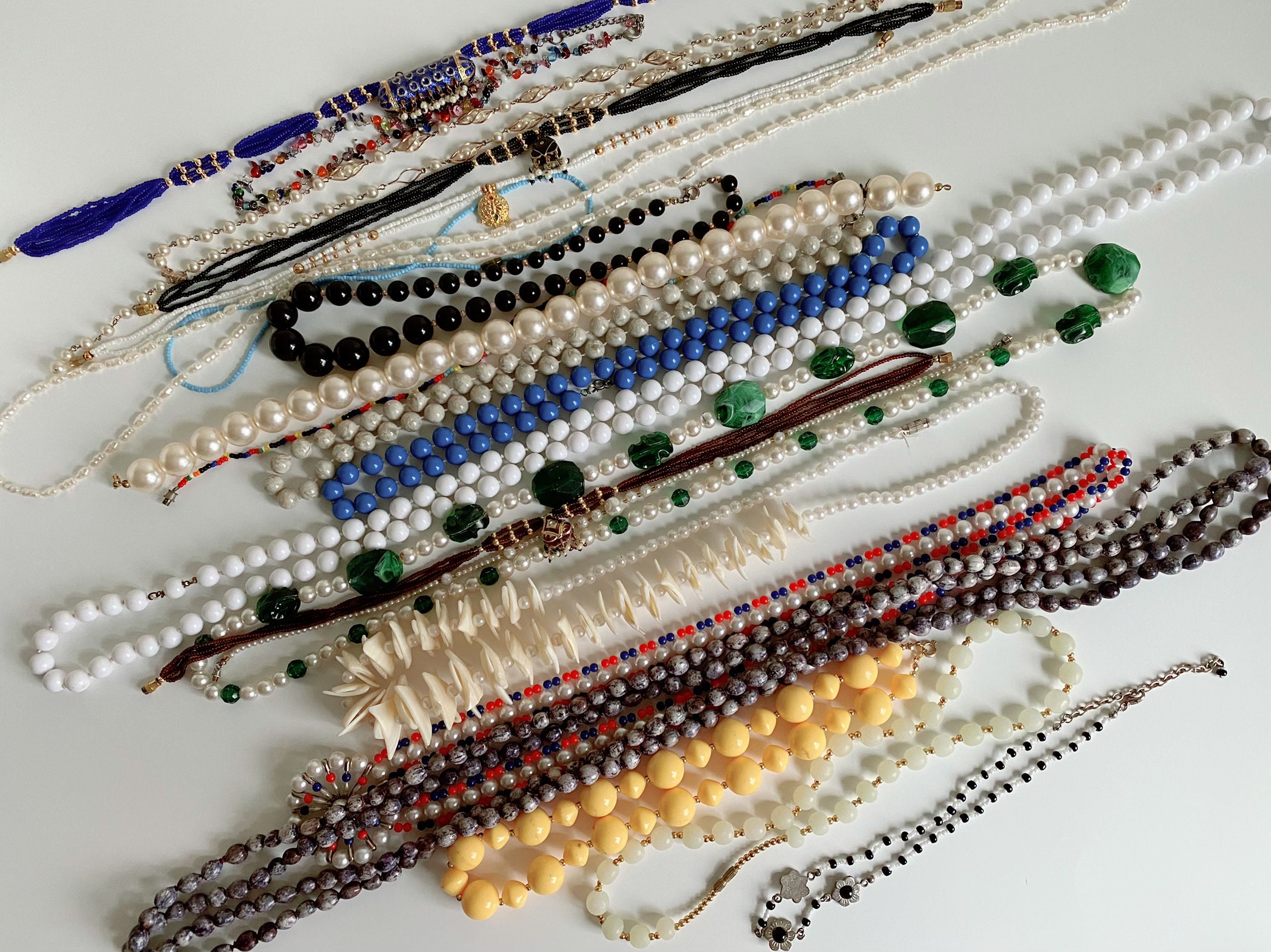 Vintage Beaded Necklaces Lot 22pc Handmade Jewelry for Craft | Etsy