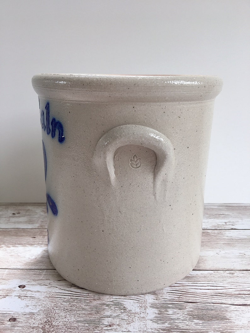Vintage Salmon Falls Stoneware Crock Planter with Handles Etsy