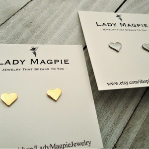 Small Heart Stud Earrings | Hypoallergenic Stainless Steel | Women Girl Child Earrings | Minimalist Jewelry | Silver Color | Gold Color
