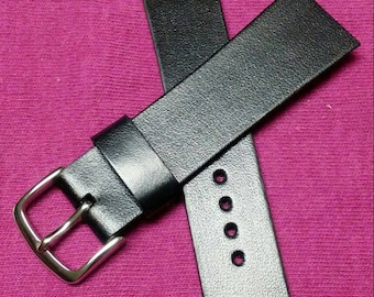 Bracelet en cuir fait main pour montres Skagen - 12 mm à 34mm - fixation à vis de couleur noir ou marron