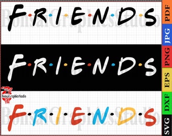 Friend SVG, Cricut. Font inspired by the art of friends Font SVG Vector - Alphabet Eps, SVG, Silhouette, t-shirts, birthday.