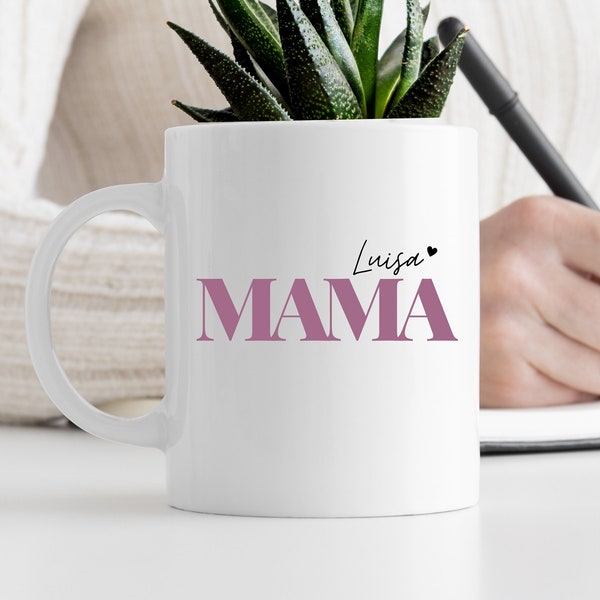 Kaffeetasse MAMA Namen personalisierbar Wunschtext Muttertag-Geschenk personalisierte Geschenke Becher mit Namen