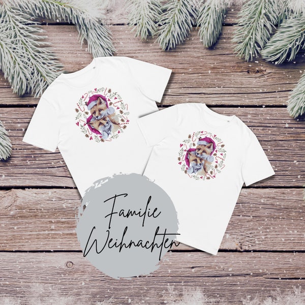 Weihnachten Waldtiere Shirt, Magischer Waldfuchs Tshirt, Füchse Ästhetik T-Shirt, Geschenk für Naturliebhaber, Familien weihnachtst-shirts