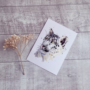 Postkarte Schneeleopard