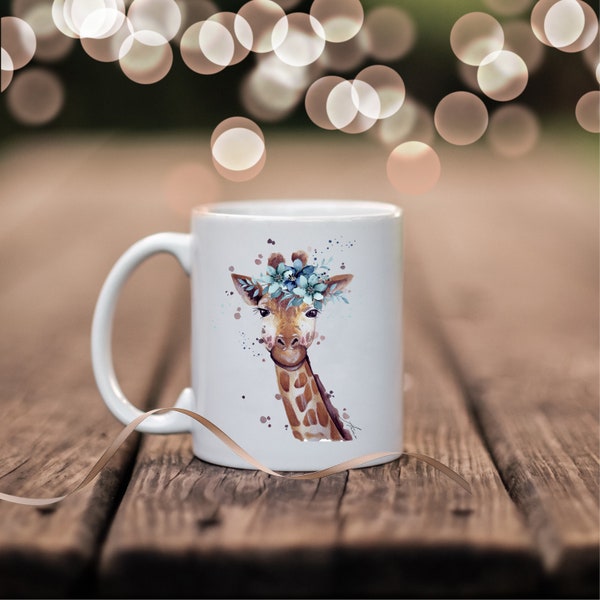Tasse mit Namen | Giraffe Kaffee | als Geschenk | personalisierte Tasse | Geburtstag, für Tante, für Patentante, für Kollegin, Ruhestand