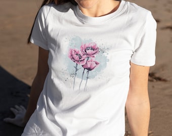 Poppy Botanical Shirt | Aesthetic Flower top | Floral Tee | Watercolor Poppies Shirt Nature Lover Gift | Witchy Tshirt | Cottagecore t-shirt