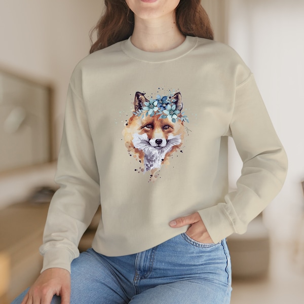 Sweatshirt Beige | Fuchs und Blumen | Sommer | Yoga