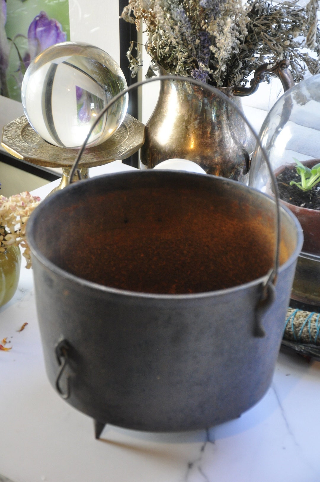 Vintage Old Hag Cast Iron Cauldron Etsy