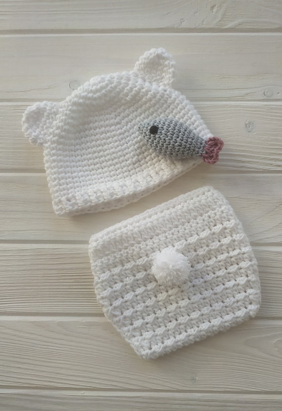 CROCHET PATTERN Polar Bear Newborn Outfit Crochet Baby Hat Etsy