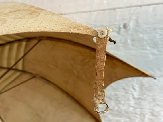 Antique Victorian linen parasol, or umbrella, wit… - image 4