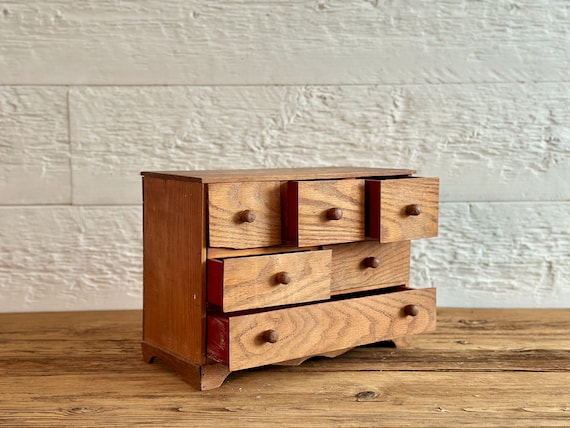Antique/vintage hand-made miniature wood dresser,… - image 2