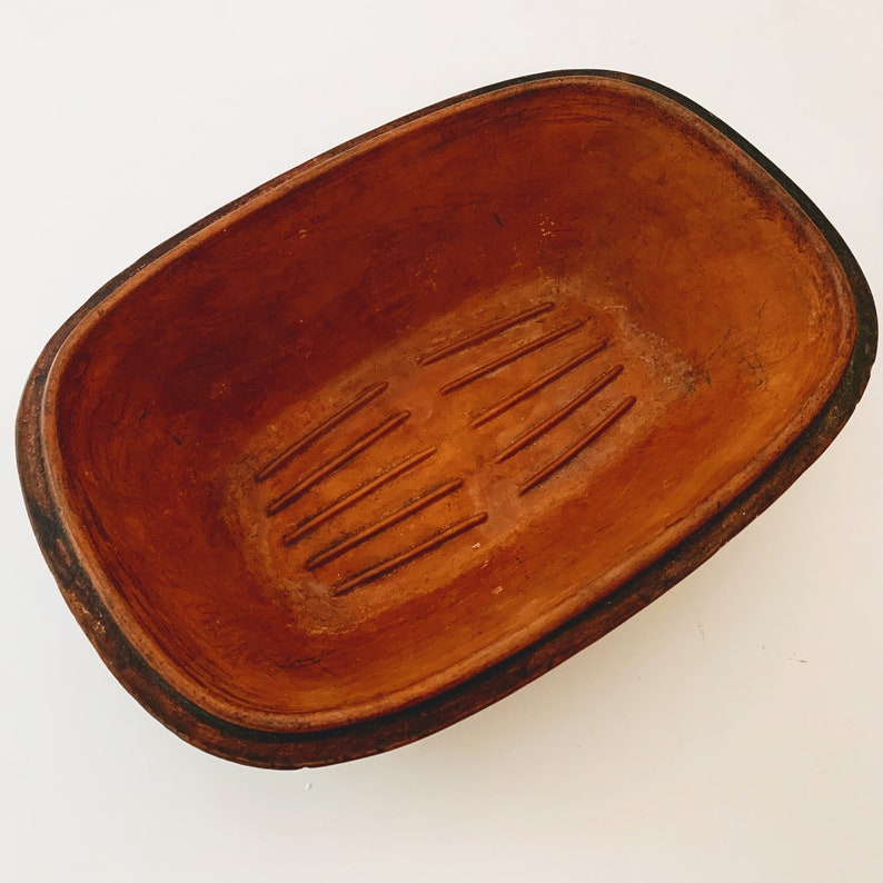 Vintage Romertopf Clay Terra Cotta Baking Dish #109 Made in West Germany Seasoned Pot Embossed Chicken Rooster Fish
