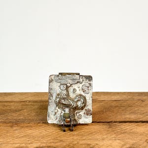 Antique French tin Easter rooster or hen chocolate mold: circa 1920s-40s