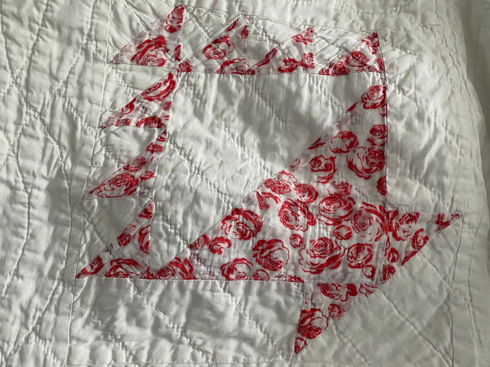 Antique Basket Quilt Vintage Hand Made Quilt White With Etsy