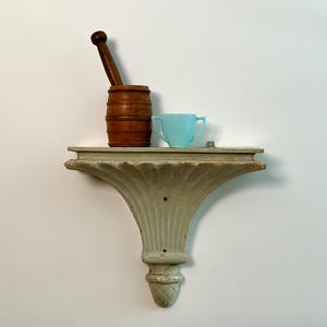 Green Painted Indian Shelf - Ca 1930 Green Painted Indian Shelf - Ca 1930