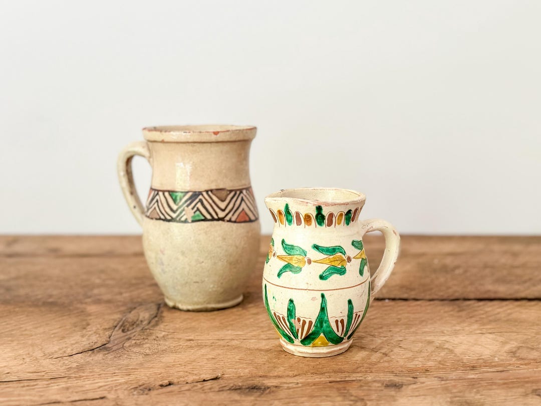 a-pair-of-vintage-kuty-folk-art-jugs-or-pitchers-hand-made-and-painted
