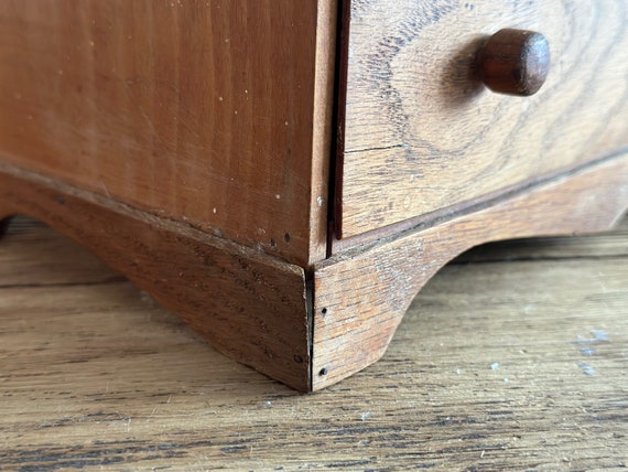 Antique/vintage hand-made miniature wood dresser,… - image 4