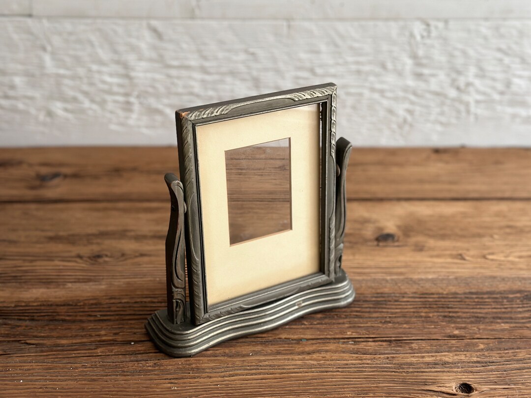 Antique Art Deco Swivel Picture Frame Carved Wood Frame With Etsy