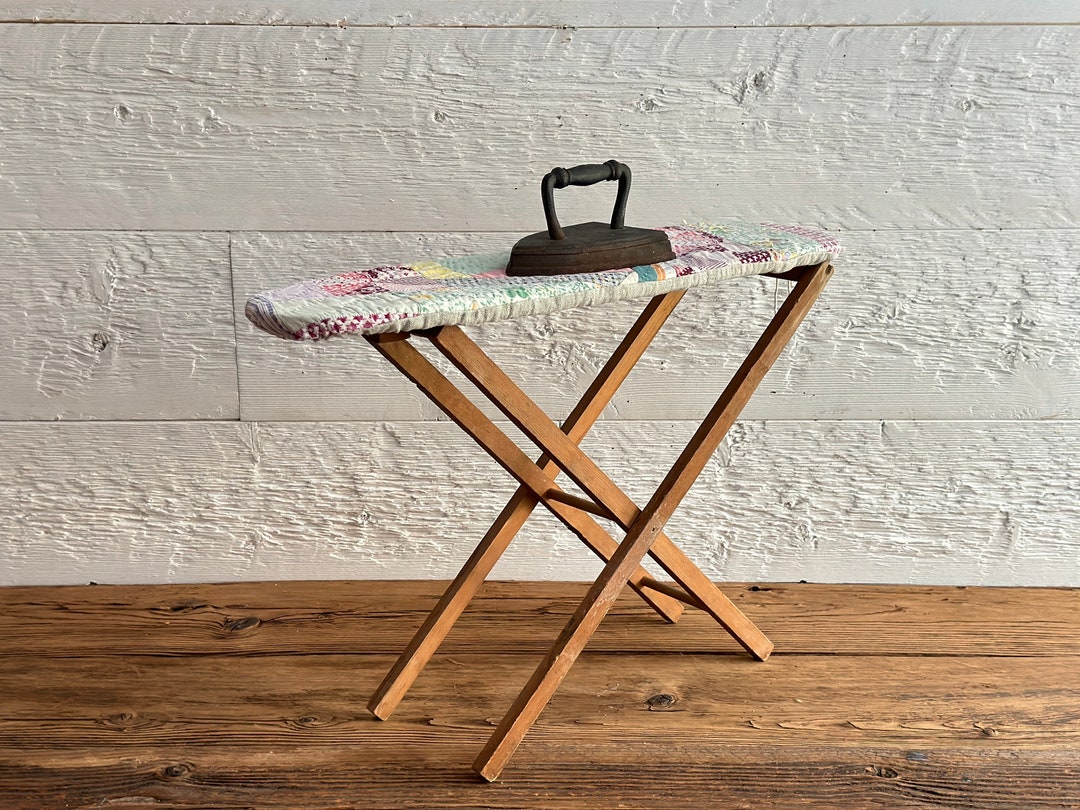 Antique Small Folding Wooden Ironing Board, or Toy Ironing Board, With