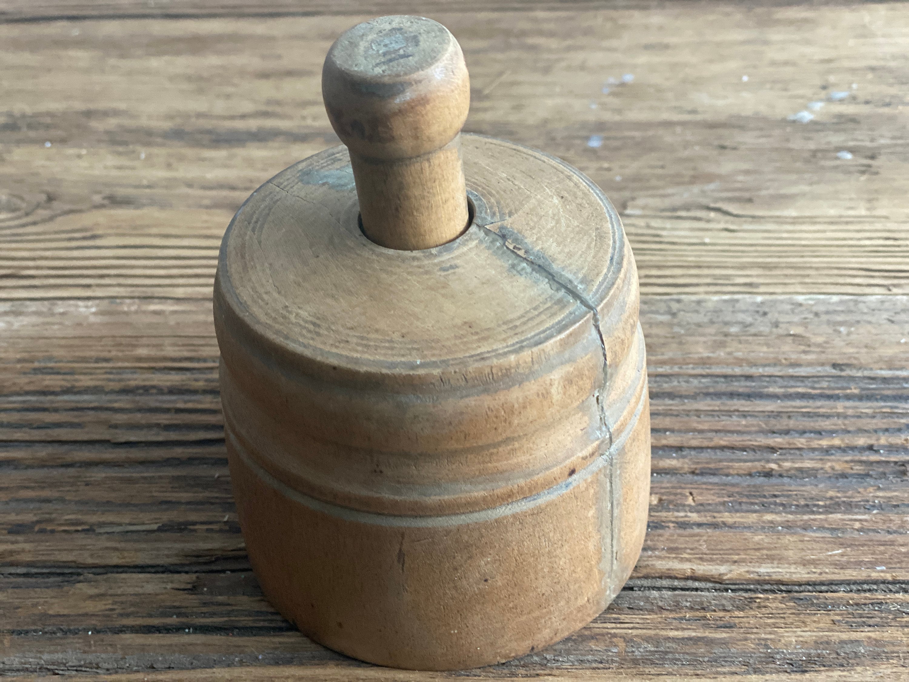 Hand Carved Wooden Butter Mold - Large Flower