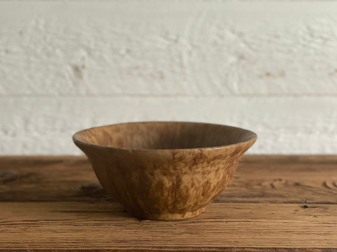 Antique Brown Mixing Bowl, Bennington Rockingham Ceramic Bowl