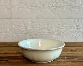 Antique  white ironstone serving bowl, F. Winkle & Co., made in England, from the early 1900s