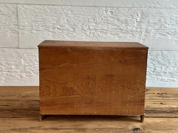 Antique/vintage hand-made miniature wood dresser,… - image 9