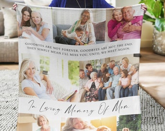 Custom Photo Blanket Collage Photo Memory Blanket Sympathy Picture Blanket Memorial Name Personalized Loss of Loved One Bereavement Grief