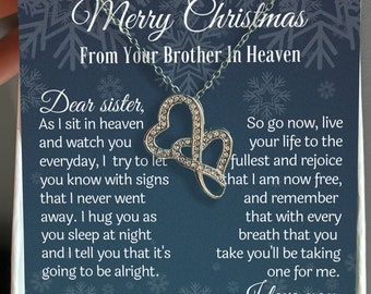 Merry Christmas Gift Your Brother In Heaven, Loss of Brother Memorial Gift, Sibling Sympathy, Remembrance Grief Keepsake Sister Lost Brother