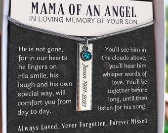 Loss of Son Gift for Mother, Son Memorial, Sympathy Necklace, Remembrance Gift, Loving Memory of Son Keepsake, Condolence Gift, Funeral Gift