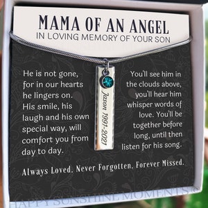 Loss of Son Gift for Mother, Son Memorial, Sympathy Necklace, Remembrance Gift, Loving Memory of Son Keepsake, Condolence Gift, Funeral Gift