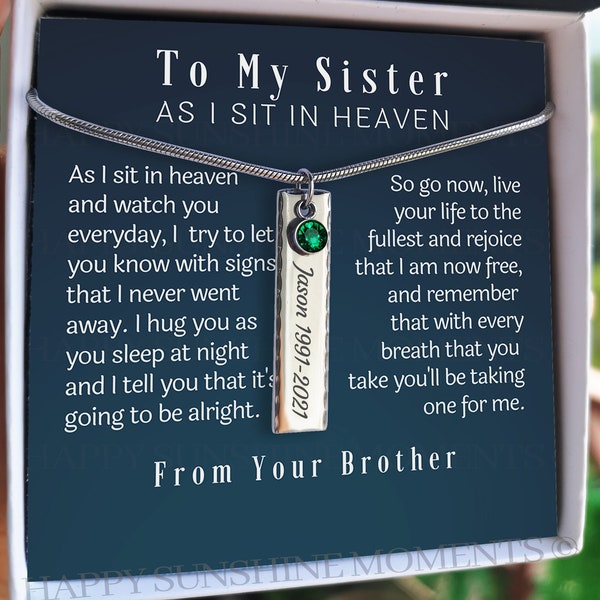 Loss of Brother Memorial Gift for Sister, Brother Sympathy, Loving Memory Of,Bereavement, Condolence, Remembrance Keepsake Grieving Mourning