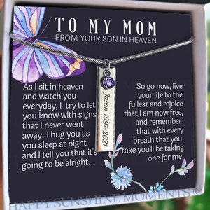 Loss of Son Gift for Mother, Son Memorial, Sympathy Necklace, Remembrance Gift, Loving Memory of Son Keepsake, Condolence Gift, Funeral Gift