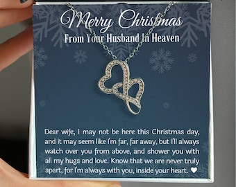 Merry Christmas Gift Husband in Heaven, Loss of Husband Memorial Gift, Grieving Widow Jewelry, Loss of Spouse Pendant, Husband Sympathy Gift