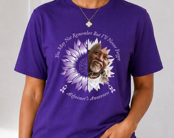 Alzheimer's Awareness Memorial Shirt: Purple Ribbon Remembrance, Personalized Tribute