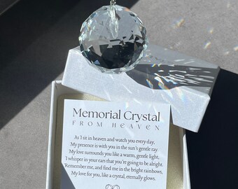 Memorial Crystal Gift Box Rainbow Suncatcher Personalized Sympathy Gift Poem Condolence Card Unique Sympathy Gift Grief Loss Miscarriage Pet