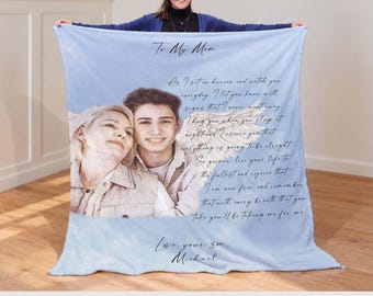 Custom Memorial Blanket, Watercolor Memorial Throw, Sympathy Fleece Throw, Bereavement Gift, Condolence Blanket, Grief Portrait Blanket Loss