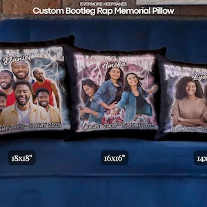 Memorial Photo Pillow, Custom Sympathy Pillow, Bereavement Gift, Personalized Grief Keepsake, Memorial Pillows Picture, Photo Collage Memory