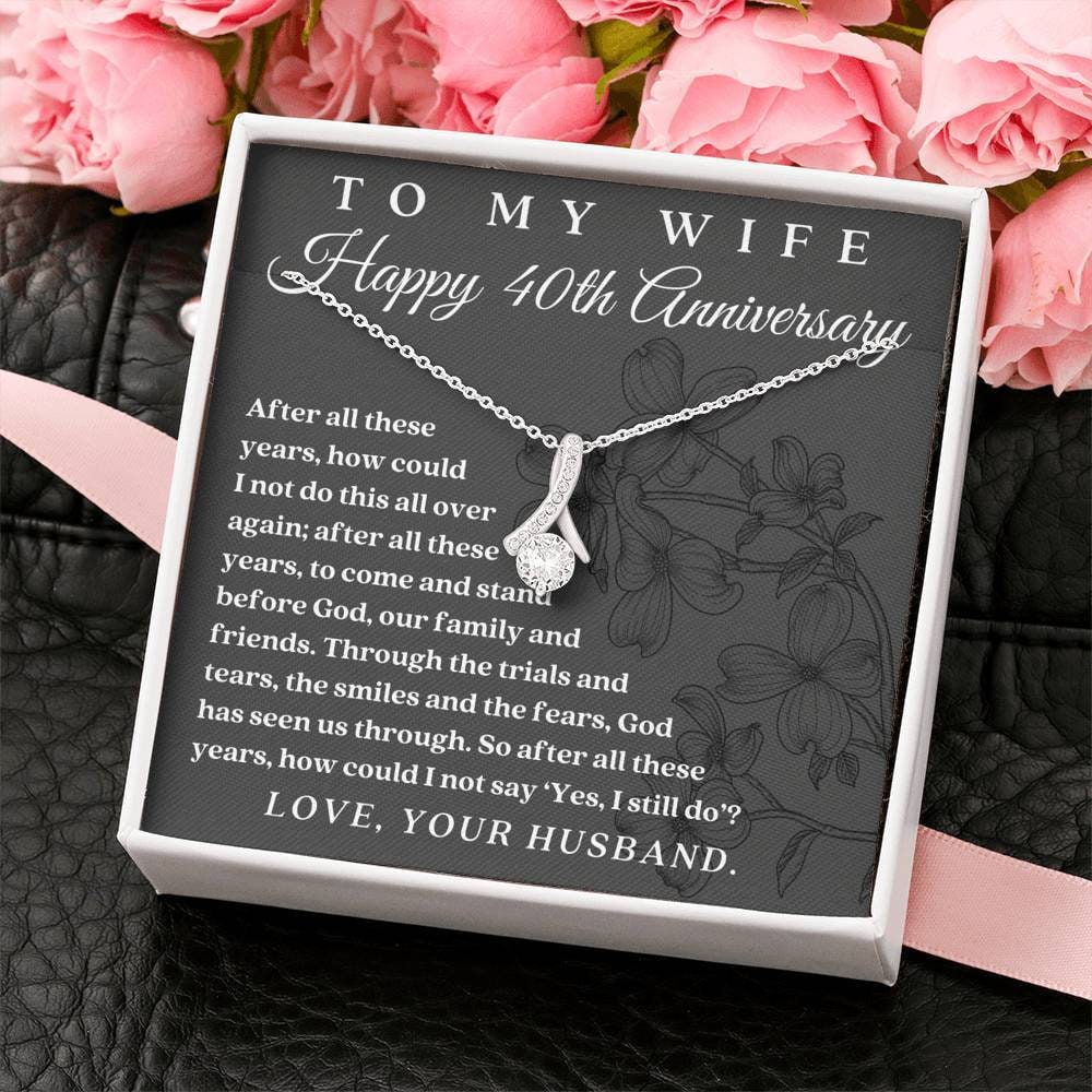 40th Anniversary Gift for Wife 40 Years Marriage Necklace Etsy