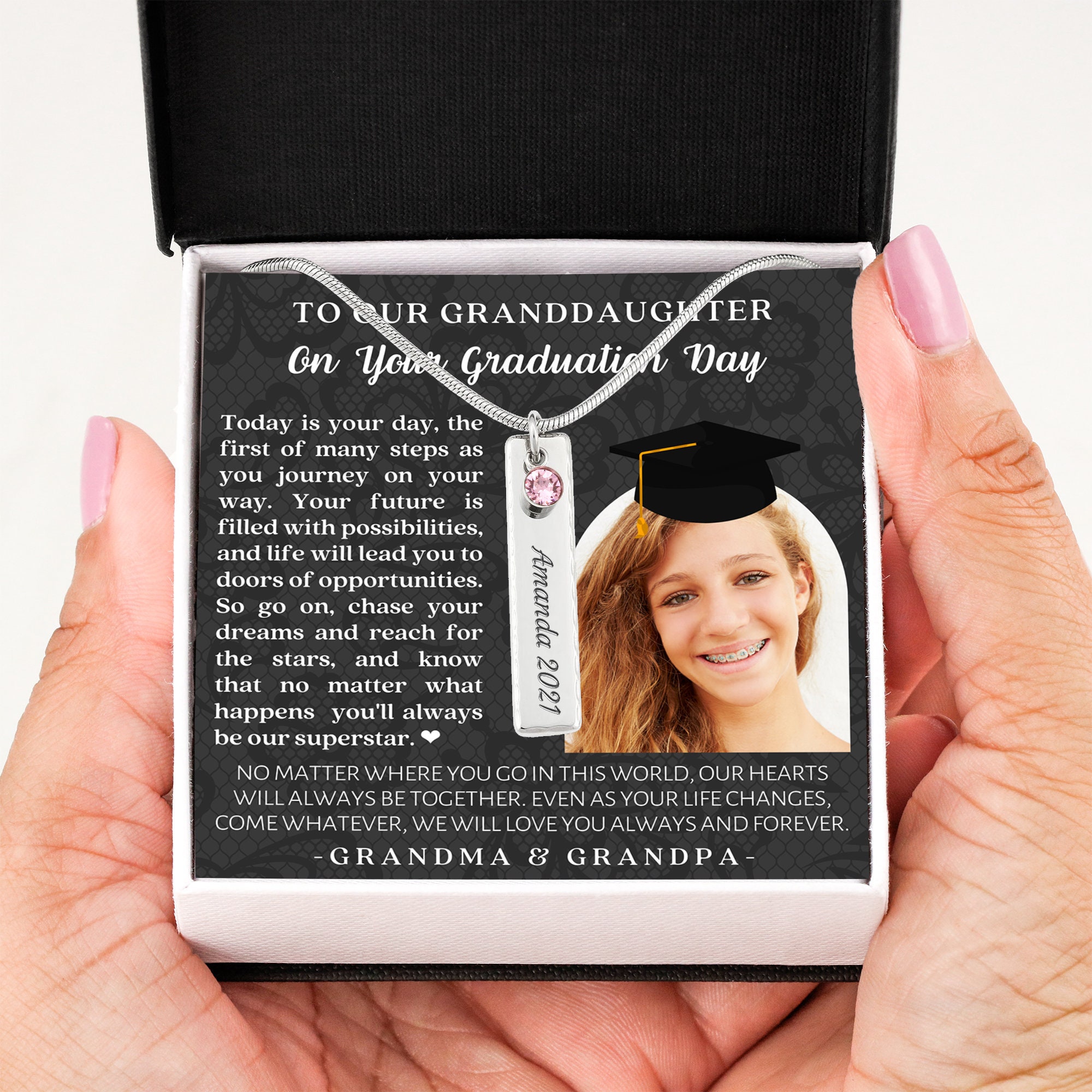 Graduation Gift for Granddaughter Graduation Necklace Class Etsy